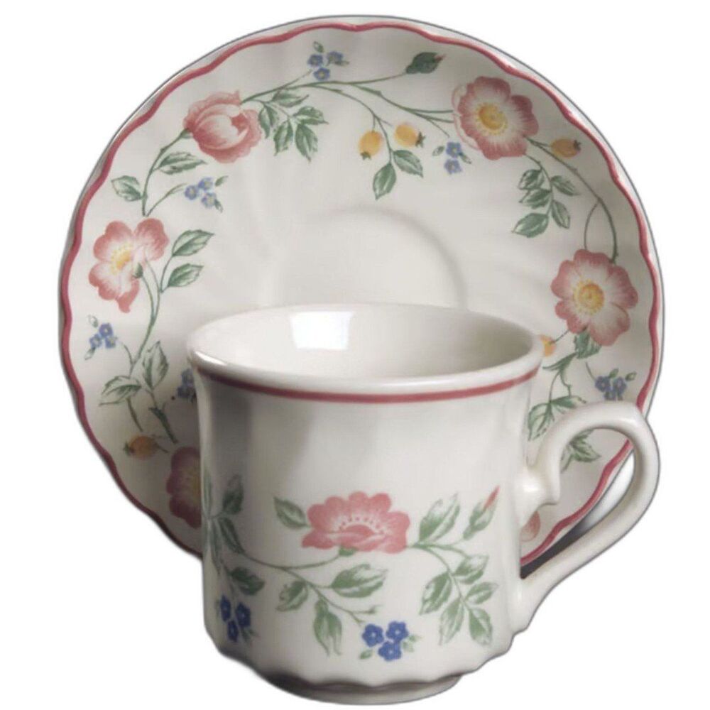 Briar Rose by Churchill Flat Cup & Saucer Set  Staffordshire England